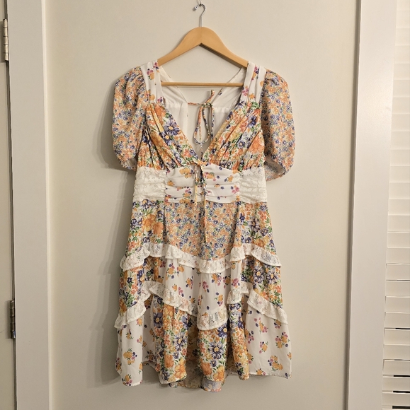 Altar'd State Aderny Patchwork Floral Dress NWOT - Picture 4 of 9